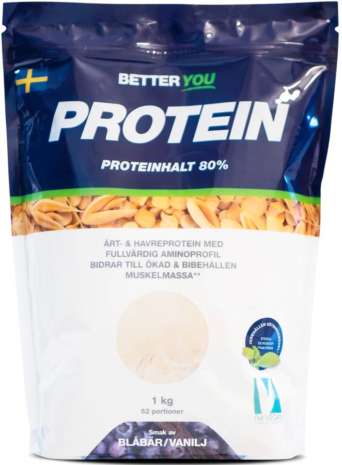 Better You Ärt och havreprotein 1 kg Blåbär/Vanilj