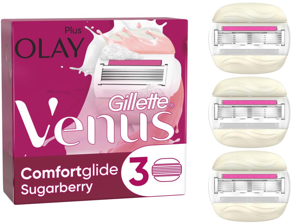 Gillette Venus Comfortglide Sugarberry plus Olay Razor Blades x3