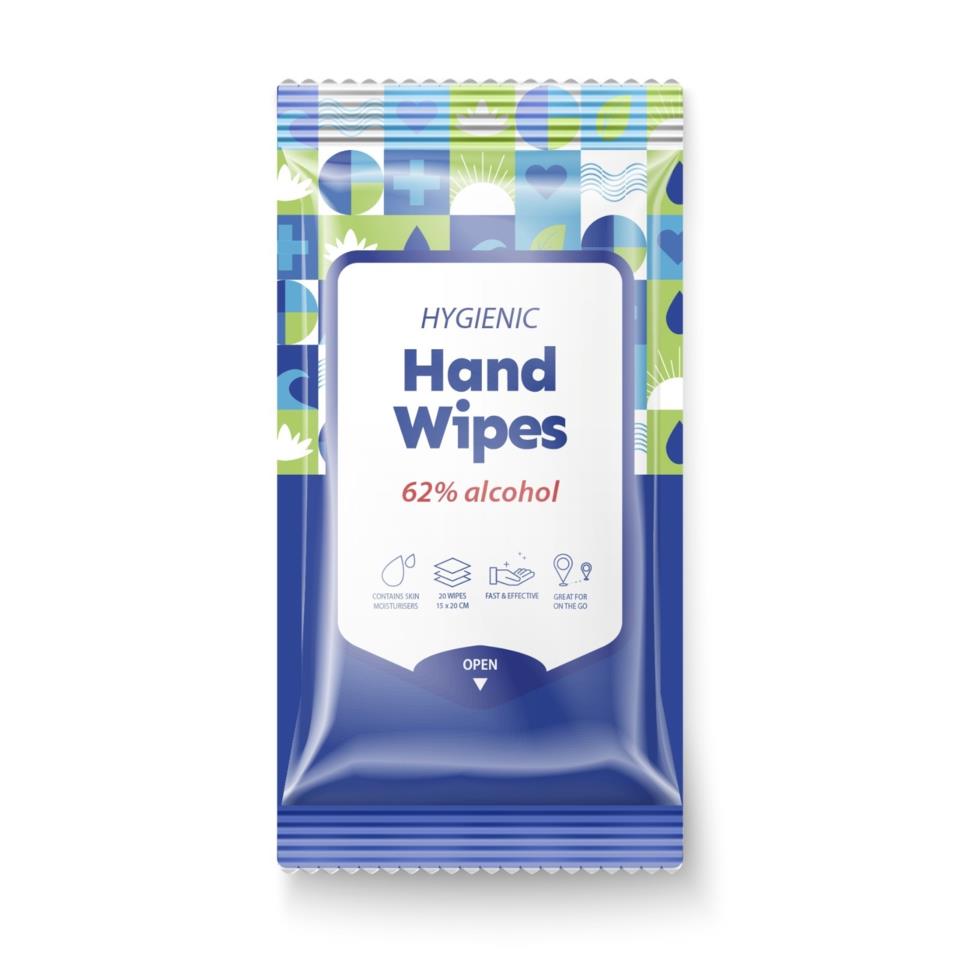Hygienic Hand Wipes 62% alcohol