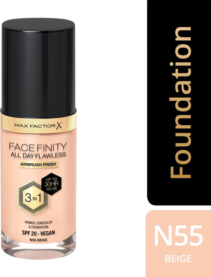 Max Factor Facefinity All Day Flawless 3 In 1 Foundation N55 Beige
