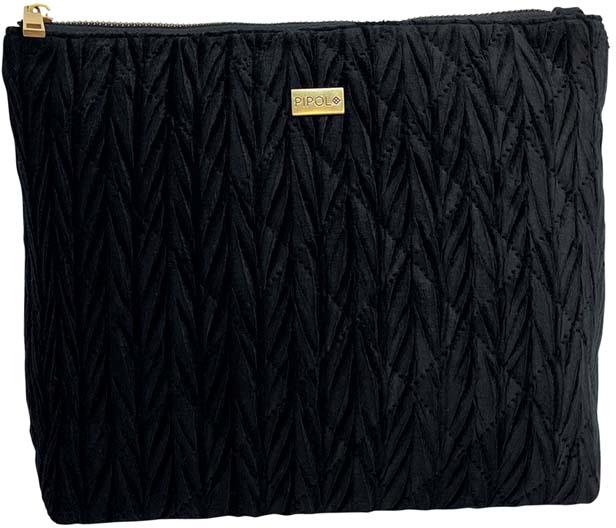 Pipol Flat Makeup Pouch Quilted Black