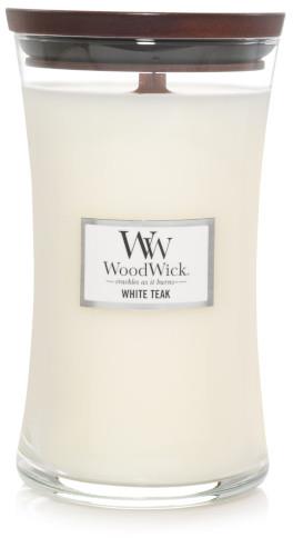 WoodWick Large White Teak